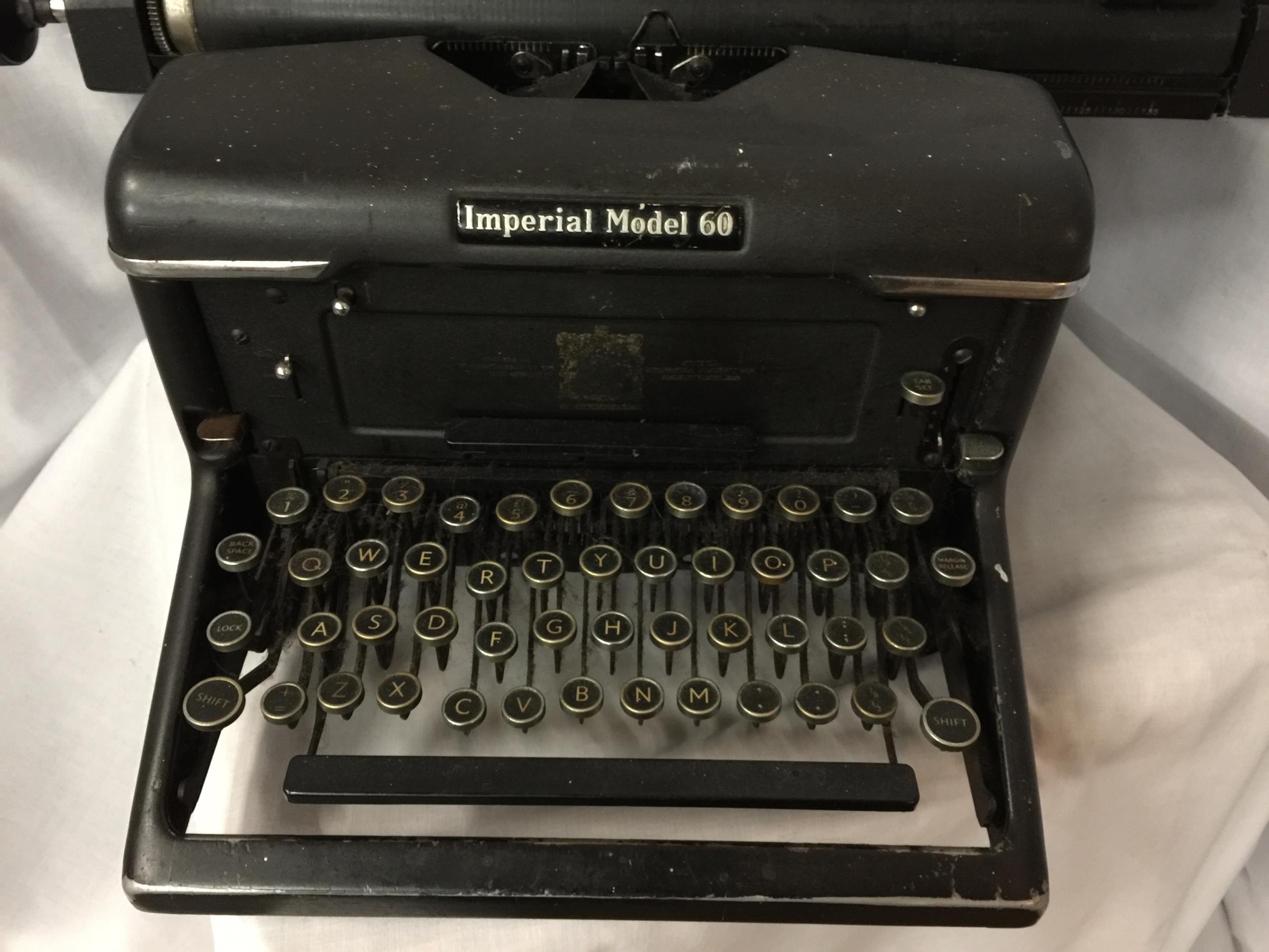 A VINTAGE 'IMPERIAL MODEL 60' TYPEWRITER - Image 2 of 6