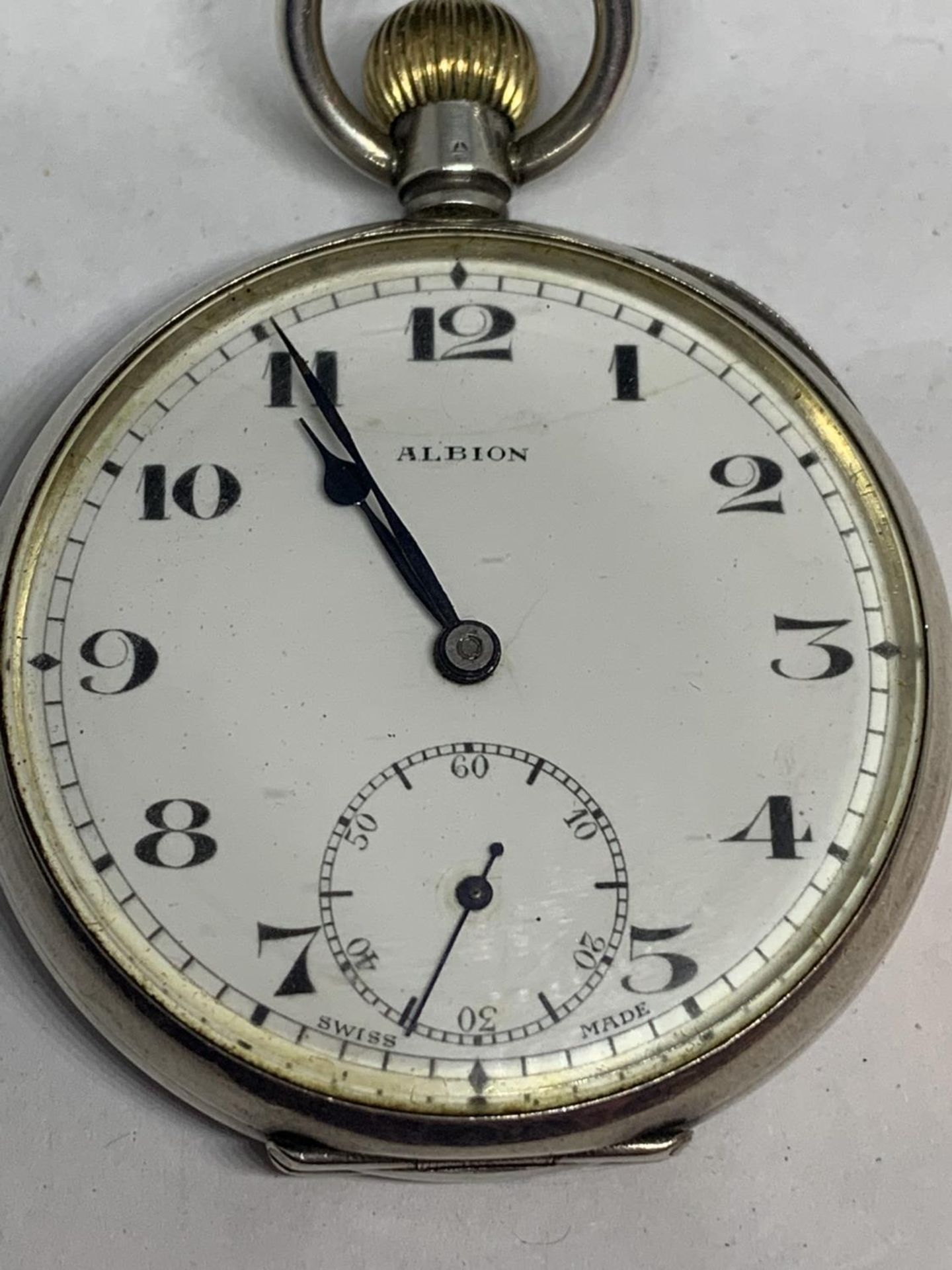 A MAKED 925 SILVER ALBION POCKET WATCH - Image 2 of 4