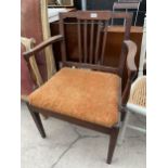 A GEORGIAN MAHOGANY ELBOW CHAIR