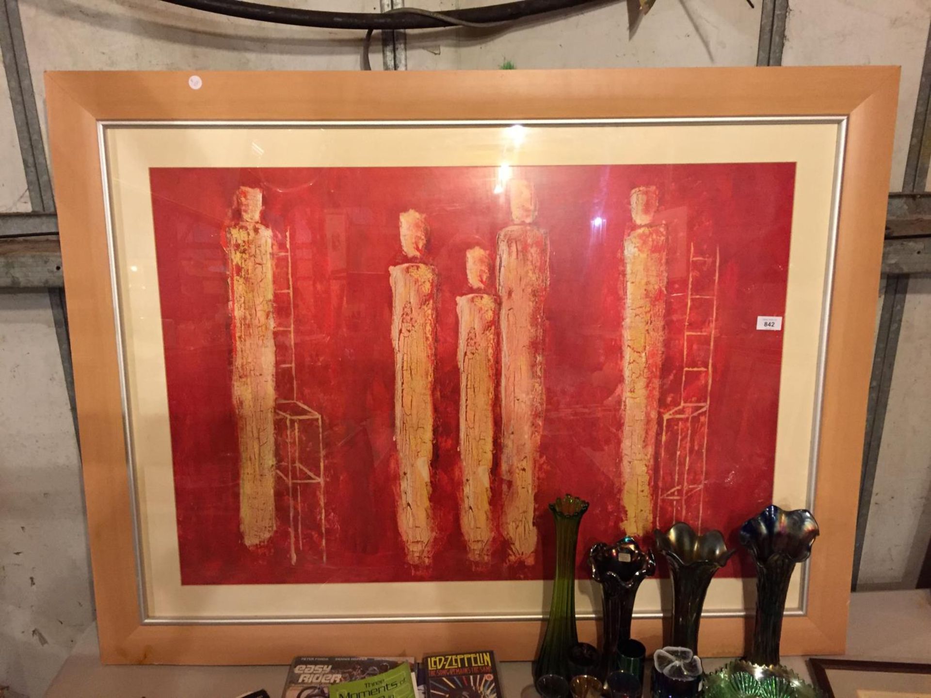 A LARGE FRAMED PRINT OF FIVE FIGURES W:125.5CMXH:95CM - Image 2 of 2