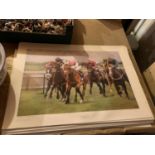 A LARGE AMOUNT OF LIMITED EDITION PRINTS ENTITLED 'THE RACE IS ON', SIGNED TO THE BOTTOM LEFT BY MAX