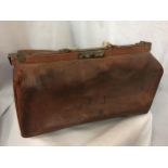A VINTAGE GLADSTONE BAG WITH THE INITIALS J J