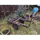 A VINTAGE MARKET GARDENERS TROLLEY BASE