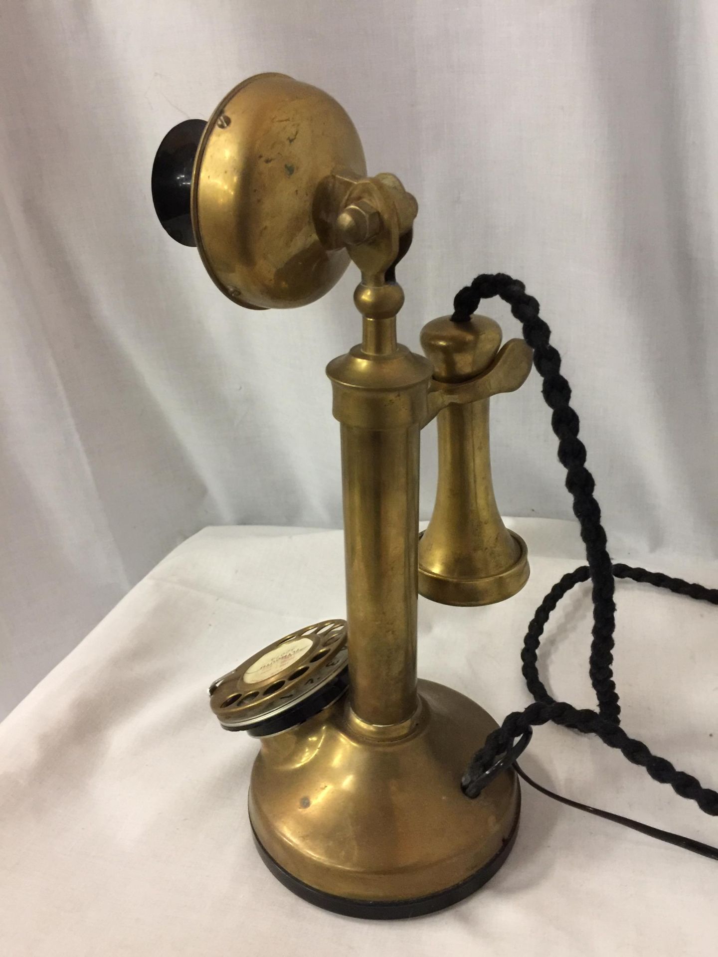 A BRASS CANDLESTICK TELEPHONE - Image 5 of 5