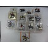 THIRTEEN BOXED DEL PRADO HAND PAINTED FIGURES ON HORSEBACK, TO INCLUDE MEDIEVAL, CRIMEAN ETC