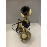 A VINTAGE STYLE CANDLESTICK TELEPHONE WITH PUSH BUTTONS