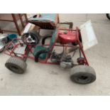 A PETROL ENIGINE METAL FRAMED GO-KART/BUGGY