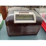 A VINTAGE BUSH BAKELITE VALVE RADIO