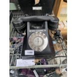 A RETRO BLACK BAKELITE GPO DIAL TELEPHONE