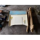 TWO FOLDING EASELS, FOLDING TABLE AND LAPTRAY
