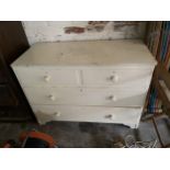 A PAINTED CHEST OF TWO LONG AND TWO SHORT DRAWERS