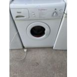 A WHITE HOTPOINT WASHING MACHINE (BELIEVED TO BE IN WORKING ORDER BUT NO GUARENTEE)