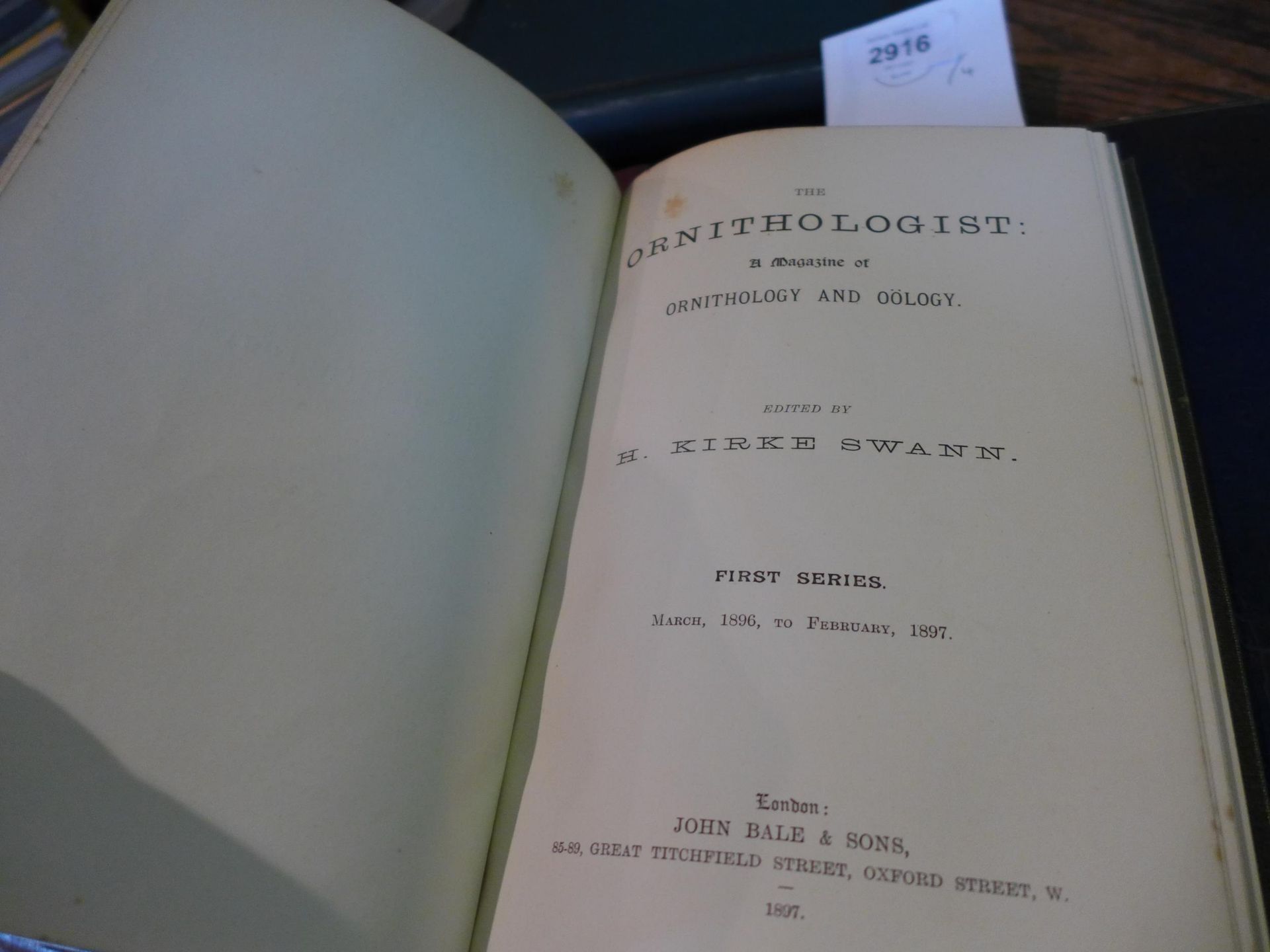 FOUR BOOKS ON BIRDS TO INCLUDE REV JOHNS 'BRITISH BIRDS IN THEIR HAUNTS', LONDON 1871, 'THE IBIR' - Image 4 of 5