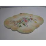 A CARLTONWARE DECORATIVE PLATE/DISH WITH A BLUSH AND FLORAL PATTERN