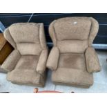 TWO MODERN UPHOLSTERED RECLINER CHAIRS