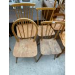 FOUR ERCOL DINING CHAIRS (3+1)