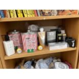AN ASSORTMENT OF BEAUTY ITEMS TO INCLUDE TWO COMPLETE SOAP AND GLORY SETS, NEW AND BOXED AVON