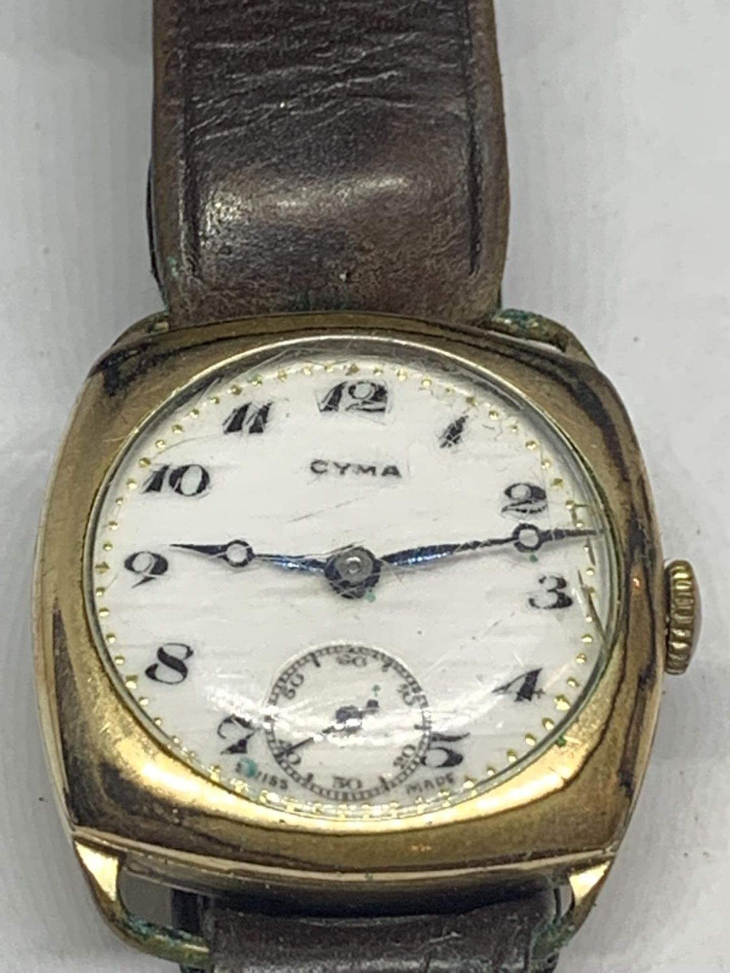 A VINTAGE CYMA GOLD PLATED WRIST WATCH SEEN WORKING BUT NO WARRANTY - Image 2 of 4