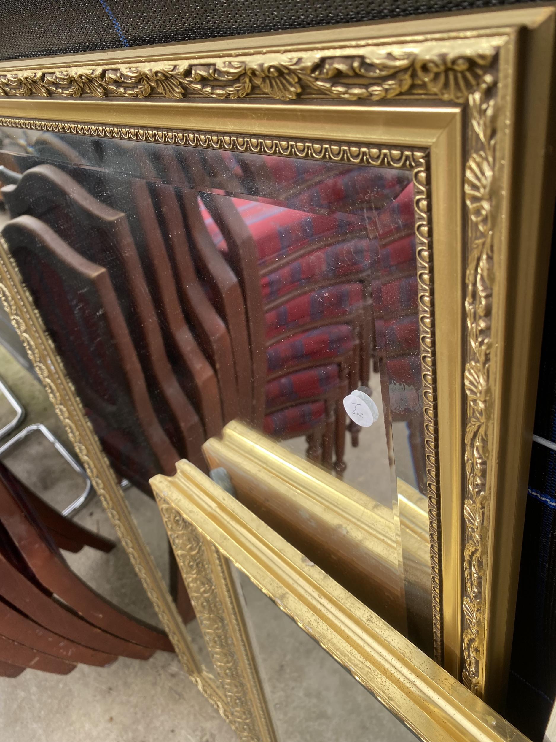 TWO GILT FRAMED WALL MIRRORS AND ONE OTHER - Image 5 of 5