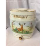 A LARGE CERAMIC BRANDY BARREL 32CM TALL