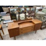 A RETRO TEAK DRESSING TABLE, 54" WIDE