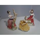 THREE CERAMIC FIGURES OF LADIES