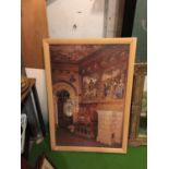 A LARGE FRAMED JIGSAW PICTURE PUZZLE 99 X 68CM INCL. FRAME