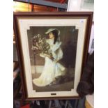 A LARGE FRAMED PRINT ENTITLED 'SPRING' SIR JOHN LAVERY APPROX 84CM X 64CM