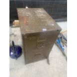 A VINTAGE TWO DRAWER METAL FILING CABINET