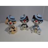 A COLLECTION OF LORNA BAILEY THREE MUSKETEER CATS