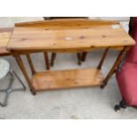 A MODERN PINE CONSOLE TABLE, 36" WIDE