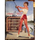 A TIN SIGN FOR FISHERMAN