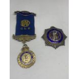 TWO MARKED SILVER MASONIC MEDALS