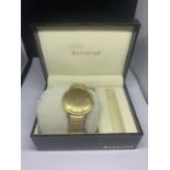 A VINTAGE ACCURIST WRIST WATCH IN A PRESENTATION BOX