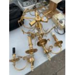 A COLLECTION OF THREE GILT LIGHT FITTINGS