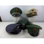 FIVE GERMAN/AUSTRIAN POLICE HATS