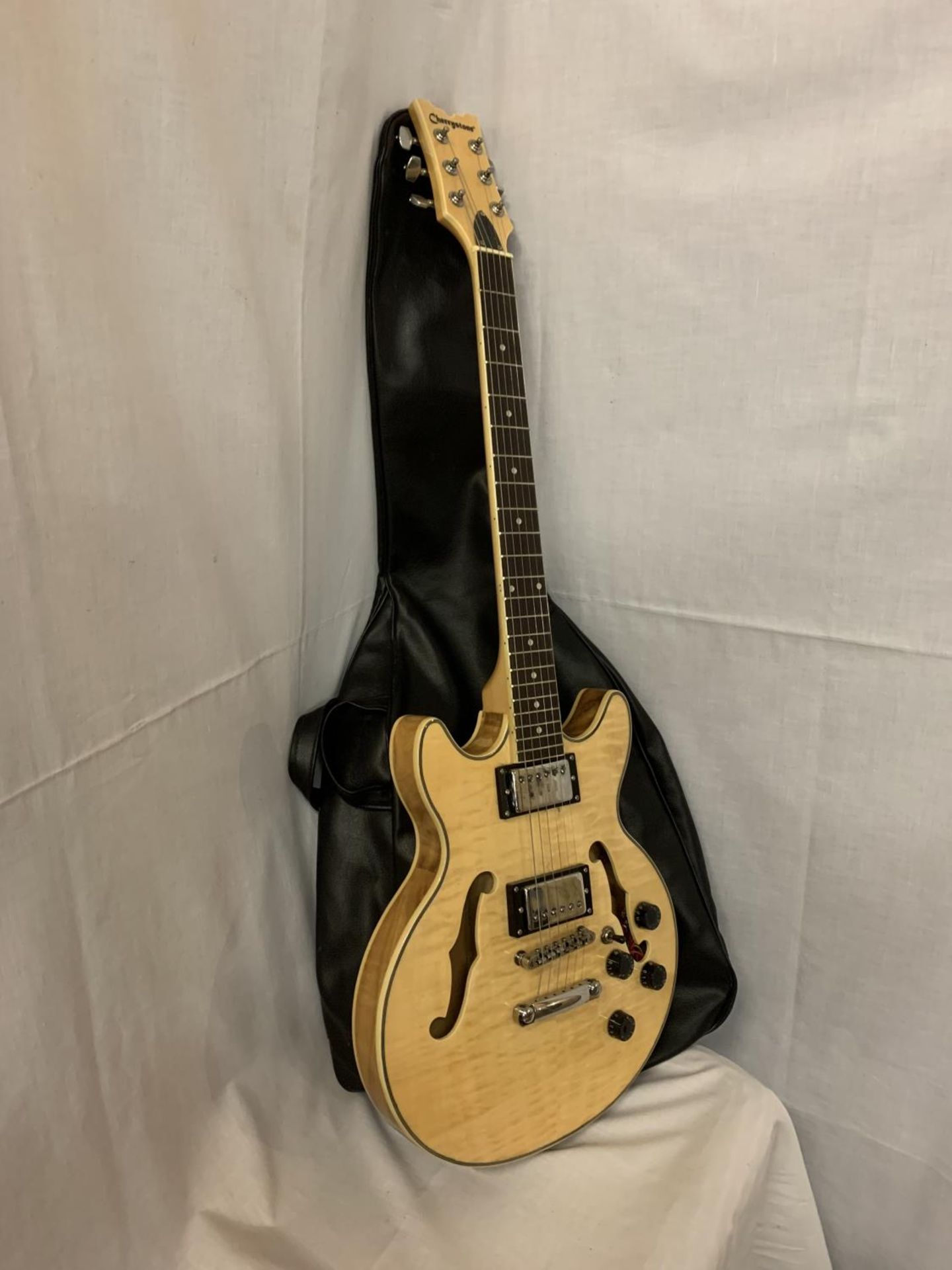 A CHERRYSTONE ELECTRO ACCOUSTIC GUITAR WITH CASE - Image 2 of 5