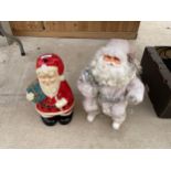 TWO CERAMIC SANTA CHRISTMAS FIGURES