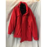 A RED FERRARI PADDED JACKET WITH INNER FLEECE SIZE XL