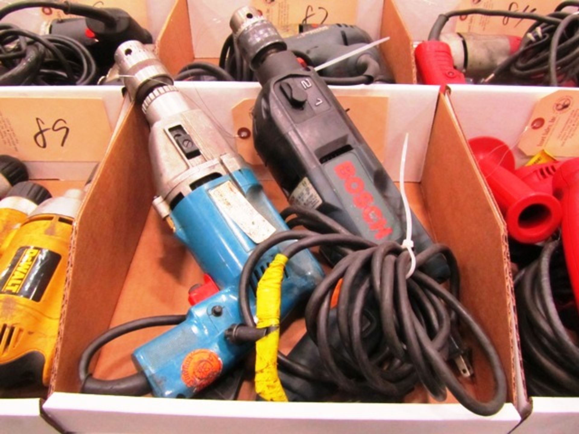 (1) Bosch & (1) Ryobi Electric Hand Drills