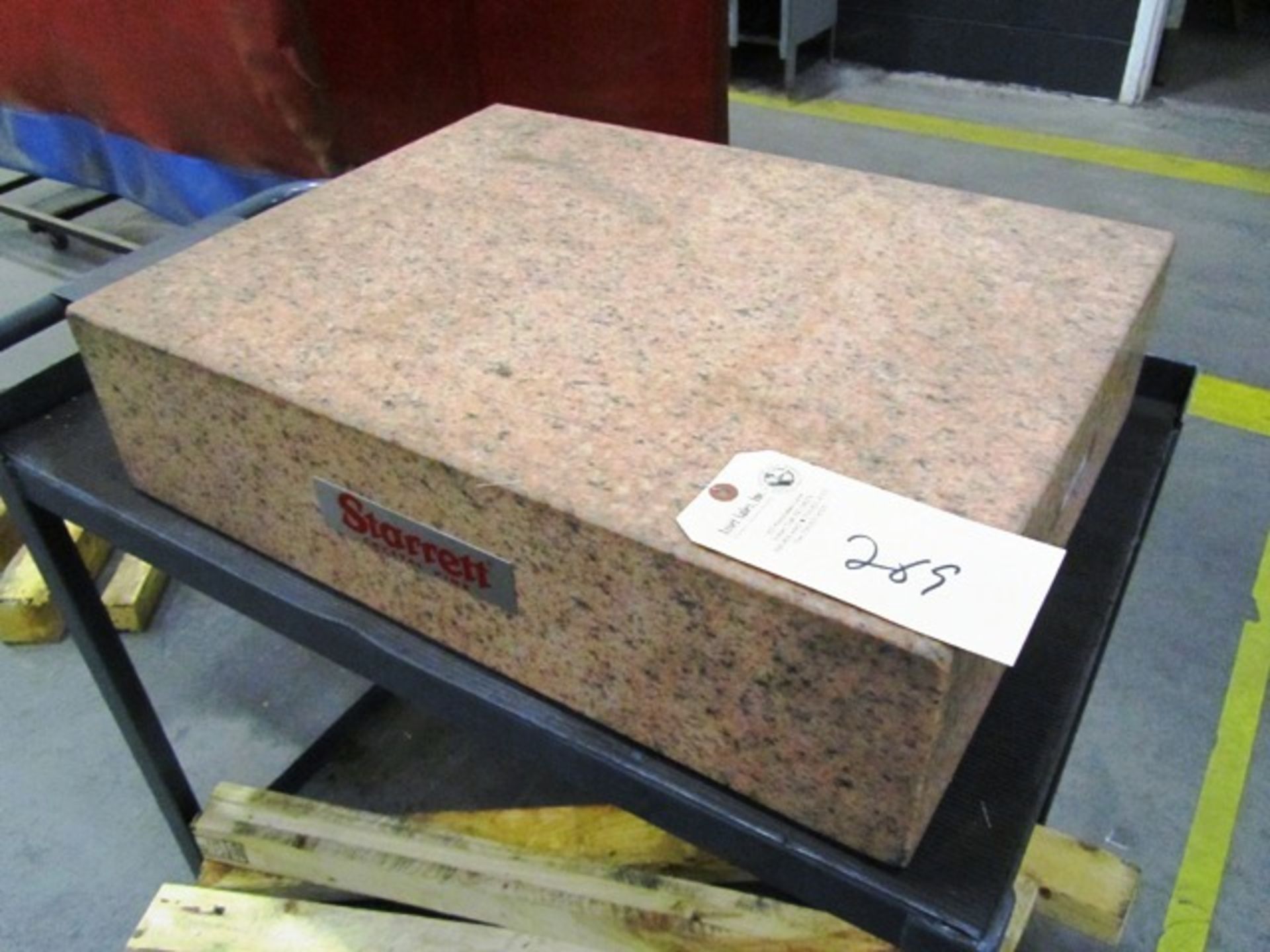 Starrett 1-1/2' x 2' x 6'' Pink Granite Surface Plate on Cart