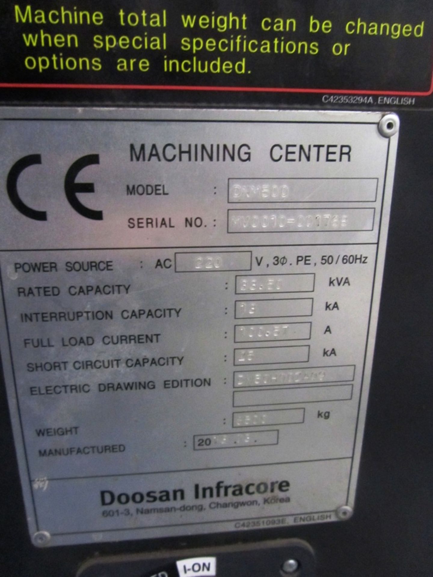 Doosan DNM500 CNC Vertical Machining Center - Bild 5 aus 6