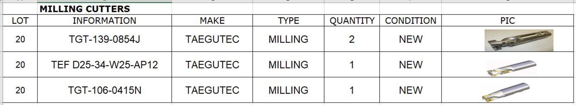 Milling Cutters (new) - Image 2 of 2