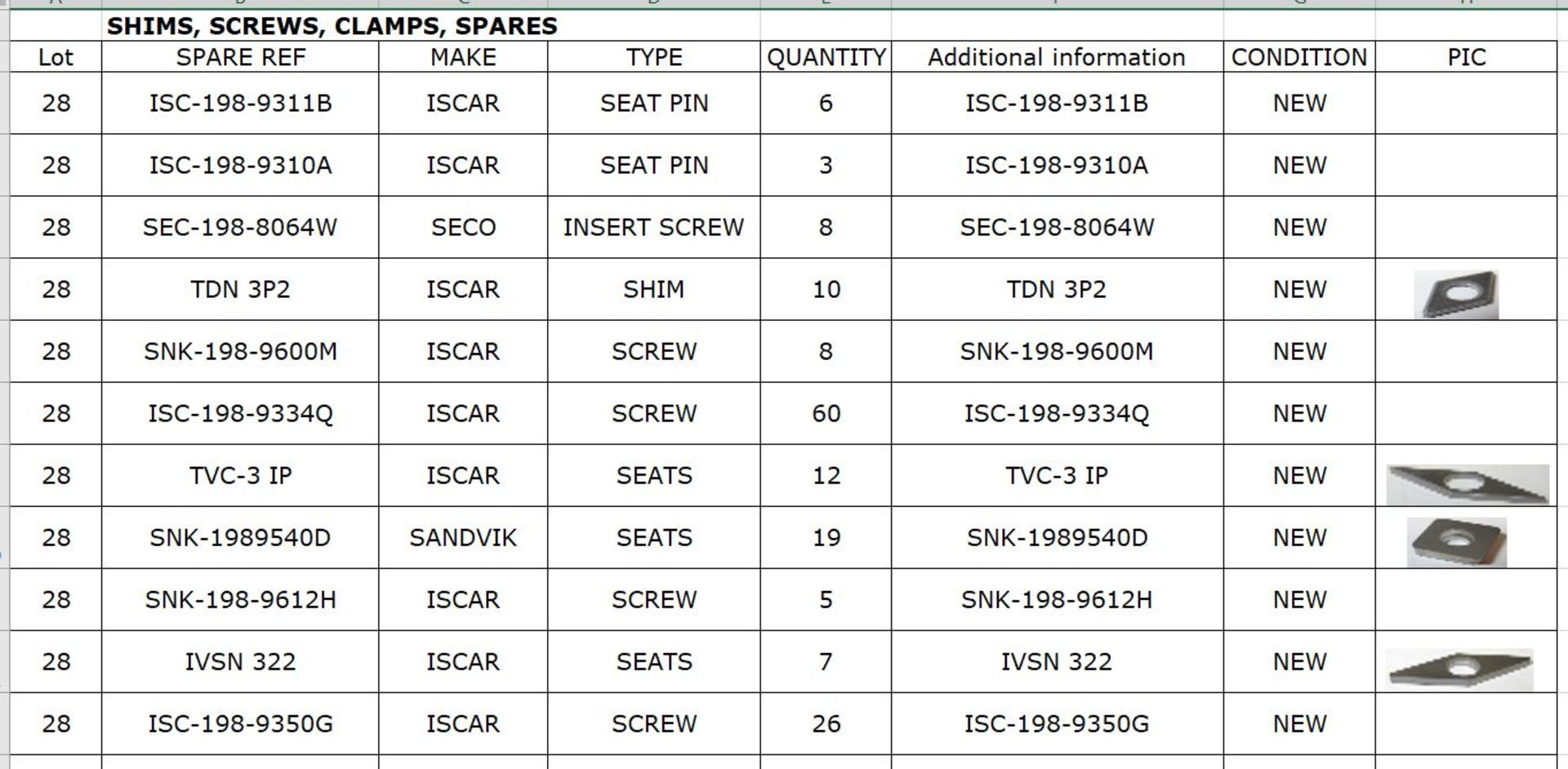 Shims, Screws, Clamps, Spares (new) - Image 2 of 5