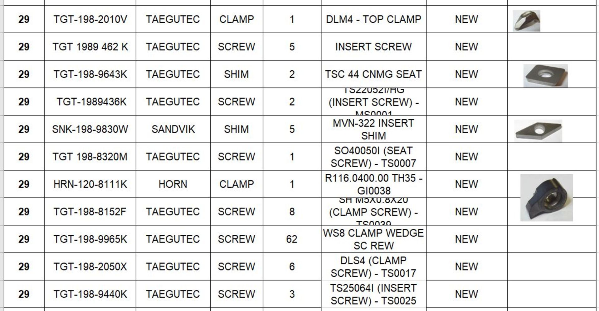 Shims, Screws, Clamps, Spares (new) - Image 3 of 6