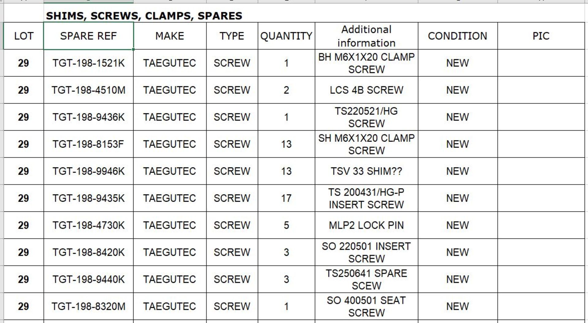 Shims, Screws, Clamps, Spares (new) - Image 2 of 6