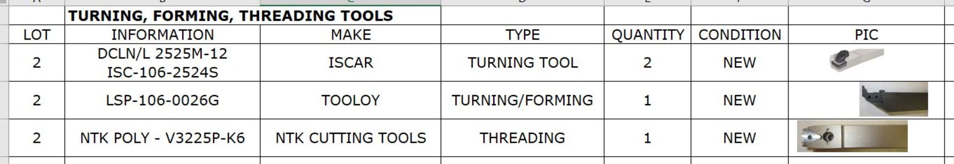 Turning, Forming, Threading Tools (new) - Image 2 of 2