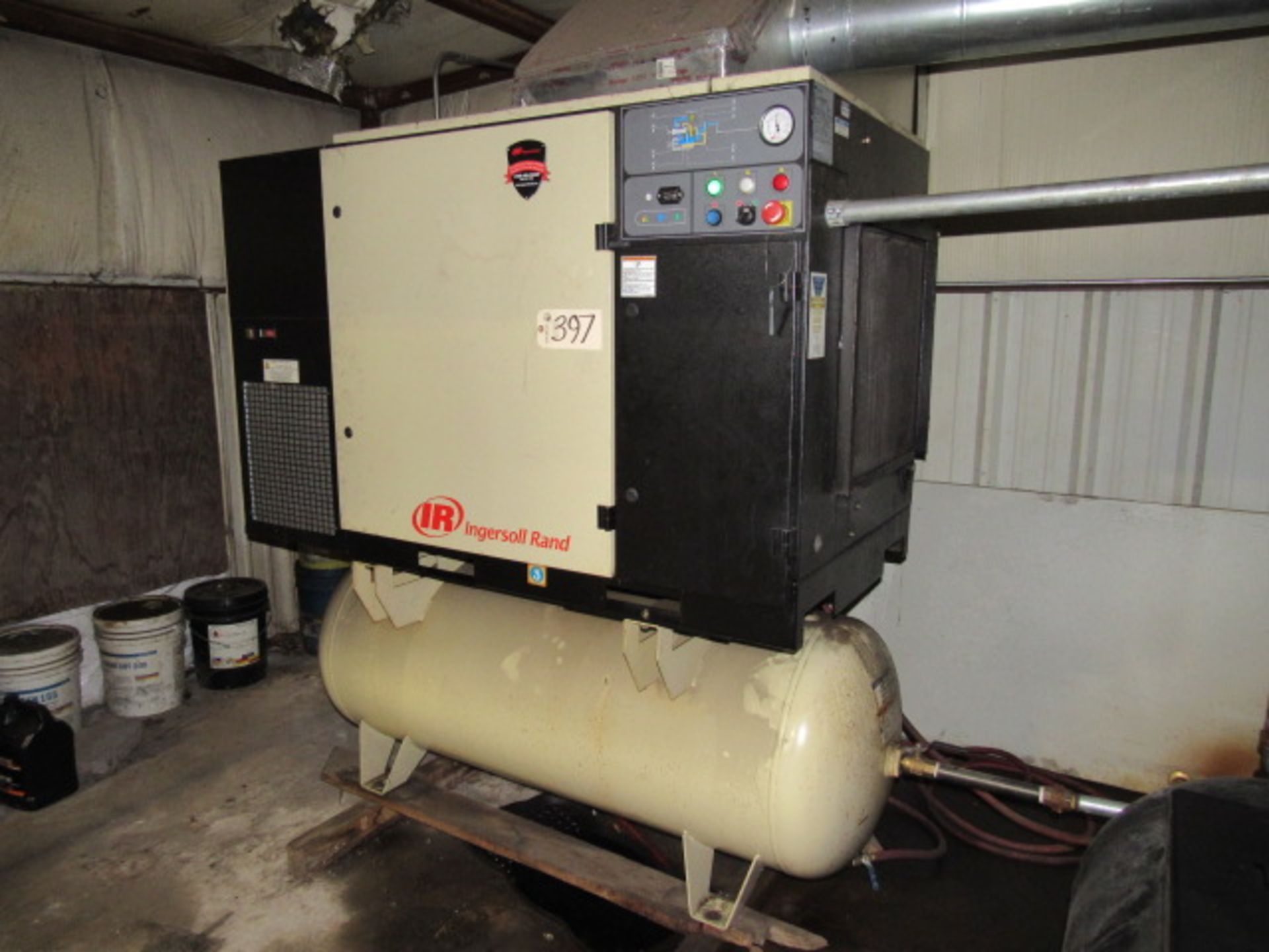 Ingersoll Rand 30HP Rotary Screw Air Compressor & Dryer with Built on Tank & Skid, sn:CBV219333, - Image 7 of 7