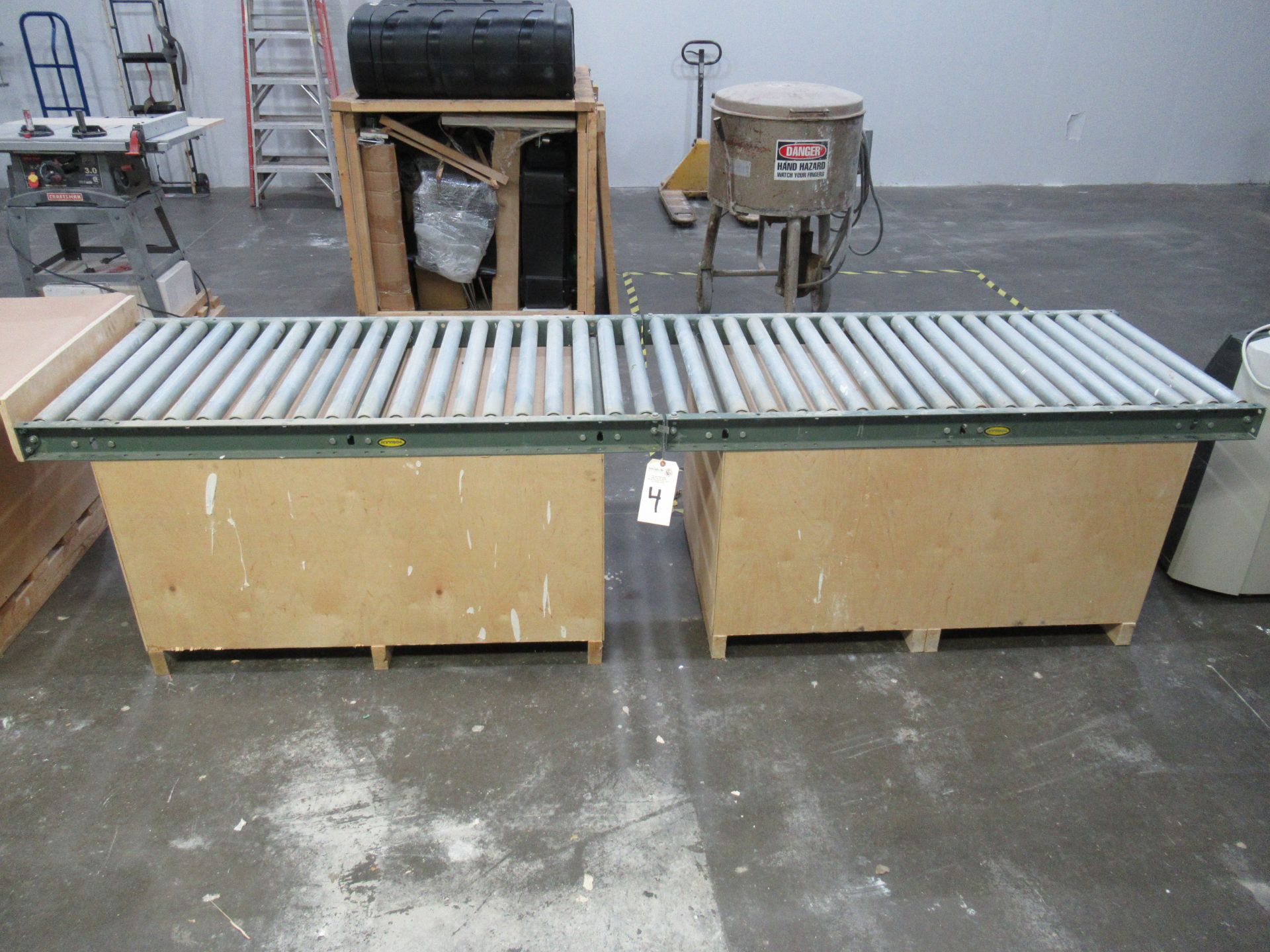 (2) 48.5''L x 30''W x 26''H Tables with 61'' x 30'' Hytrol Conveyors