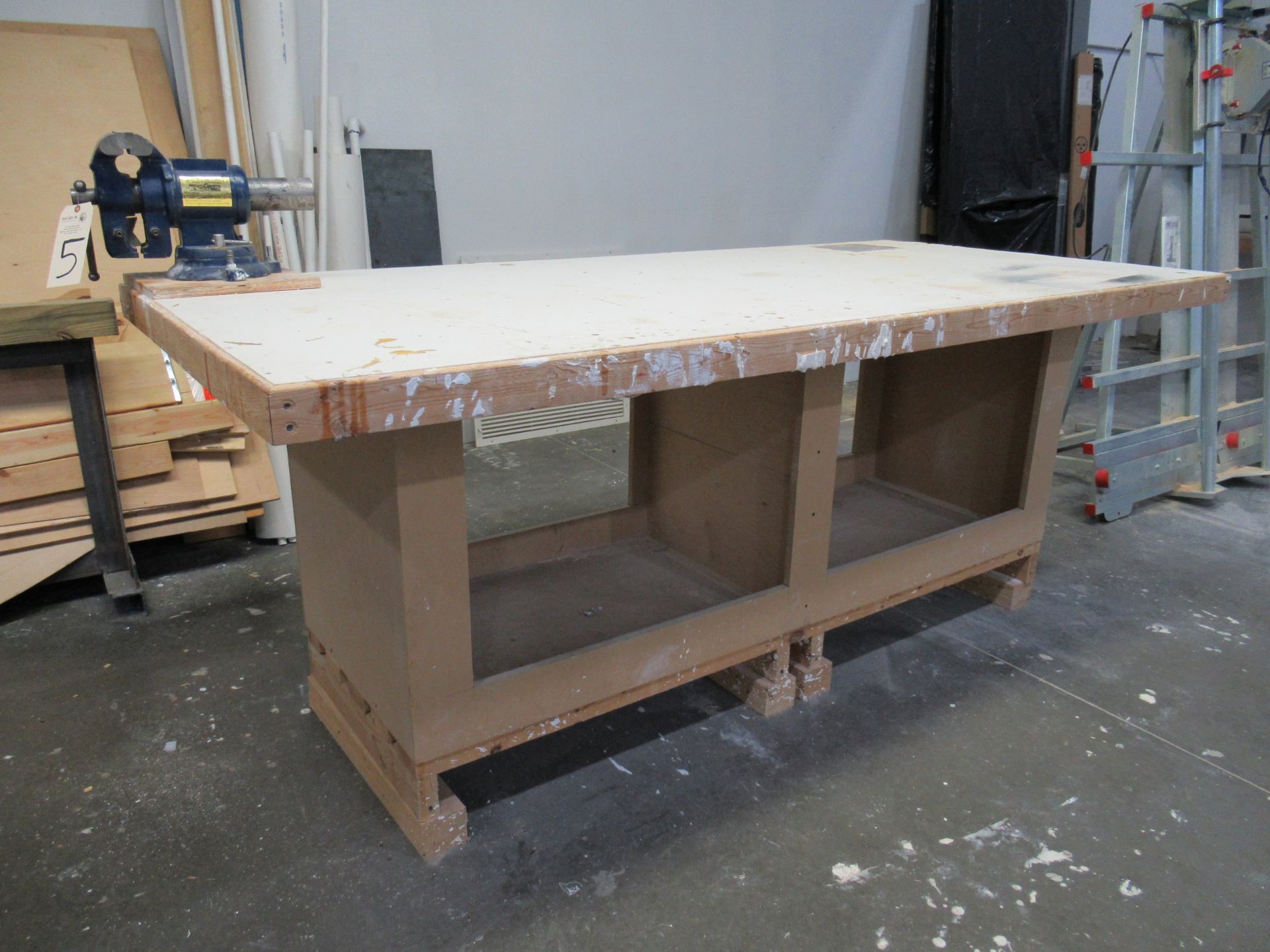 92''L x 44''W x 37''H Tables with 5'' Bench Vise